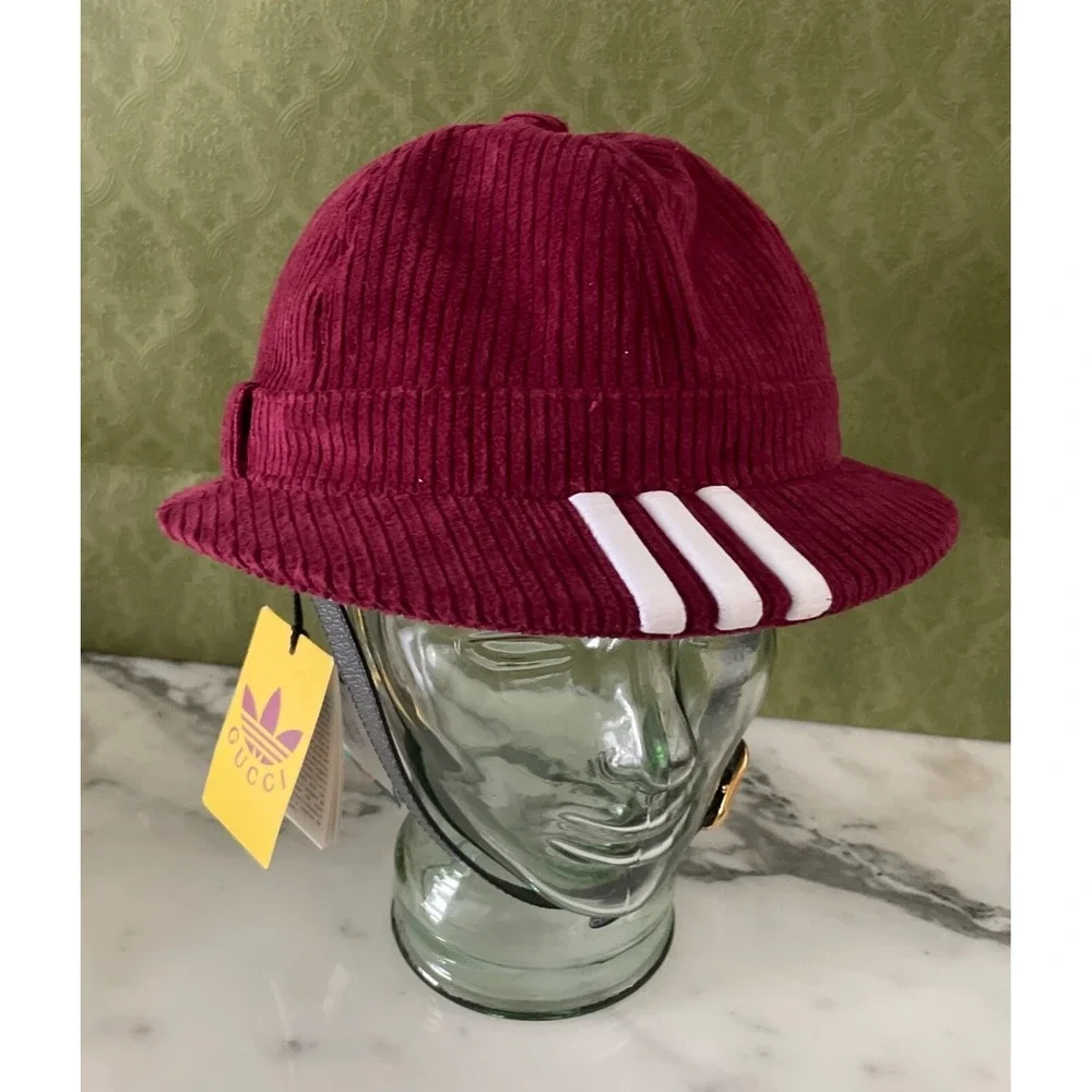 Gucci + Adidas GG Foldable Corduroy Golf Hat 'red'